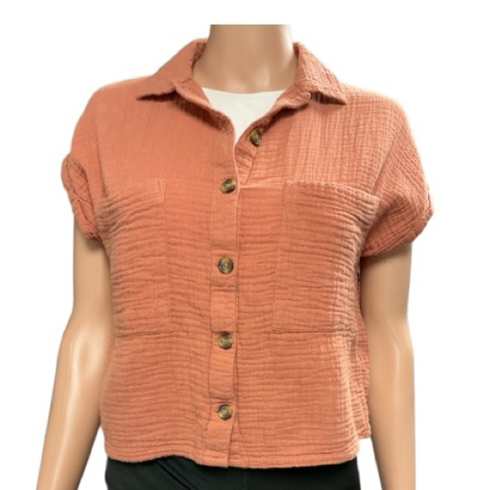 SO - EC - Women's Button-Down Shirt - Terracotta
